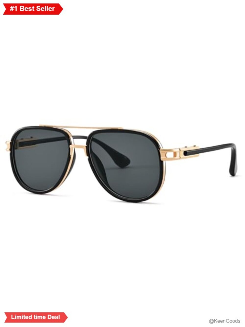 Oversized Aviator Sunglasses Metal Vintage Gradient Shades Large